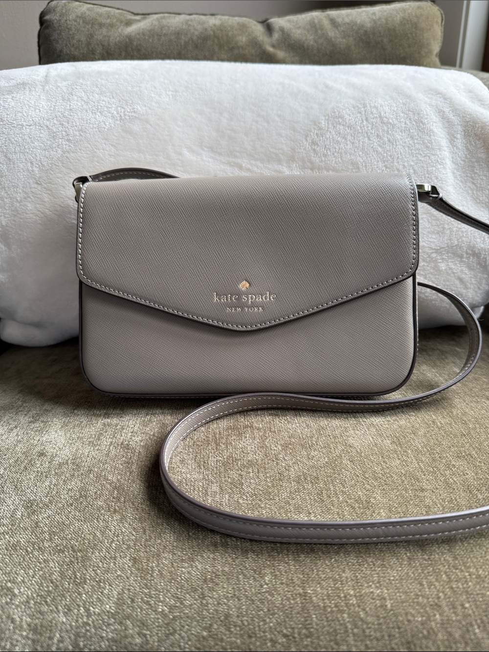 kate spade Taupe Leather Crossbody Bag